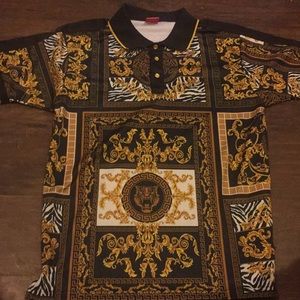 Black white and gold T-shirt